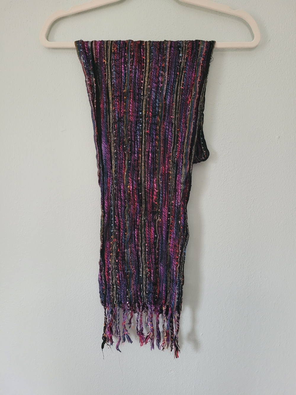 Multicolor Striped Fringe Scarf - Women Accessories